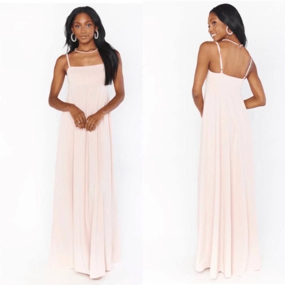 Show Me Your Mumu: Madrid Bridesmaid Gown ~ Dusty Blush Stretch UNHEMMED